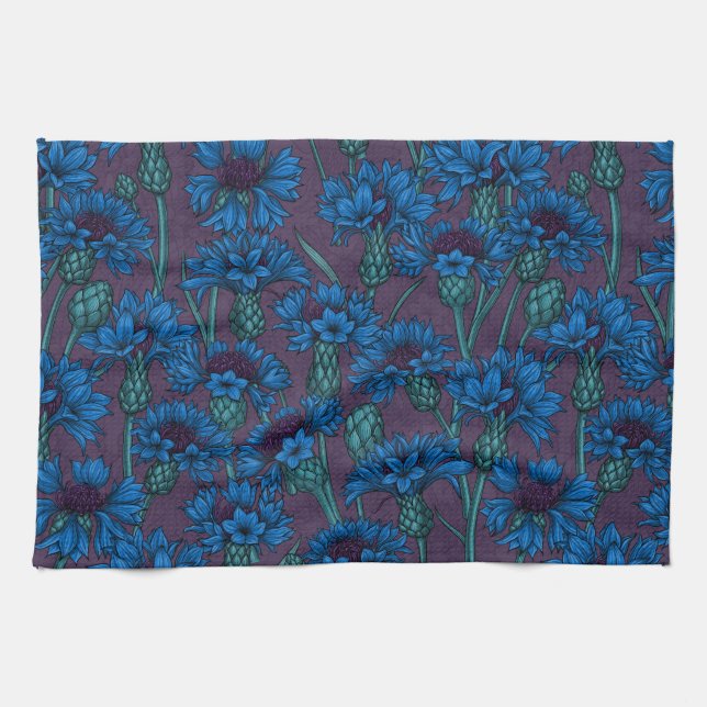 Linge De Cuisine Fleurs de maïs bleues, fleurs sauvages (Horizontal)