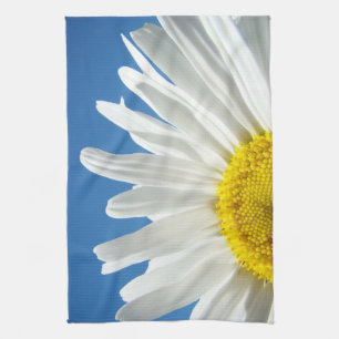 Linge De Cuisine Fleurs de marguerite blanche de ciel bleu de
