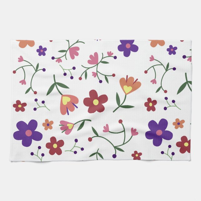 Linge De Cuisine fleurs de motif- (Horizontal)