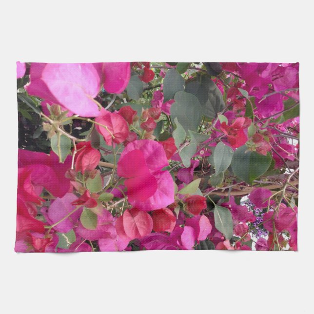 Linge De Cuisine Fleurs de papier rose (Horizontal)