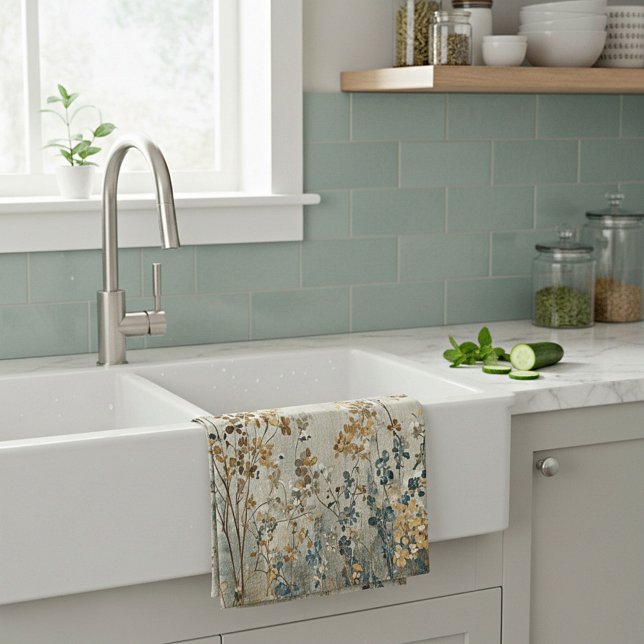 Linge De Cuisine fleurs de prairie ambre (Créateur téléchargé)