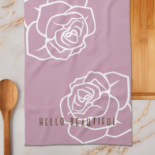 Linge De Cuisine Fleurs de roses roses chic moderne