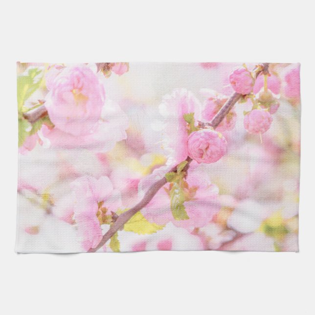 Linge De Cuisine Fleurs de sakura roses - Fleur de cerisier japonai (Horizontal)