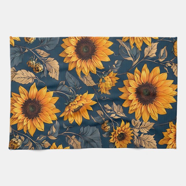 Linge De Cuisine Fleurs de soleil (Horizontal)