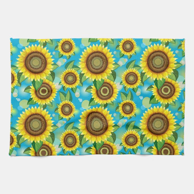 Linge De Cuisine Fleurs de soleil Bright Summer Nature Flora (Horizontal)