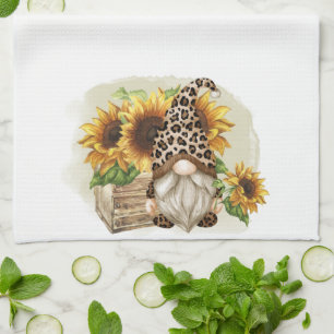 Linge De Cuisine Fleurs de soleil léopard Gnome