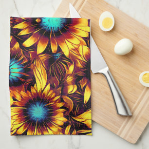 Linge De Cuisine Fleurs de soleil lumineuses