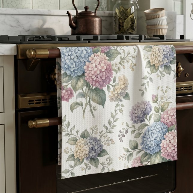Linge De Cuisine Fleurs d'hortensia délicates  (Créateur téléchargé)