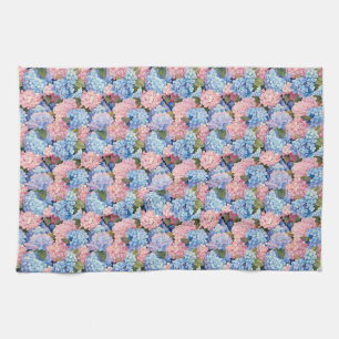 Linge De Cuisine Fleurs d'hortensia roses et bleues sans couture