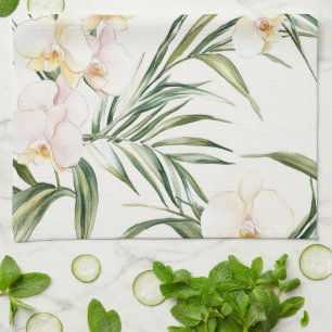 Linge De Cuisine Fleurs d'Orchidées Blanches Tropicales pour Baby S