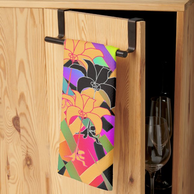 Linge De Cuisine Fleurs Entrelacées (Pliage en tiers)