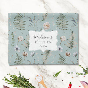 Linge De Cuisine Fleurs et feuilles de fougère Forêt florale botani