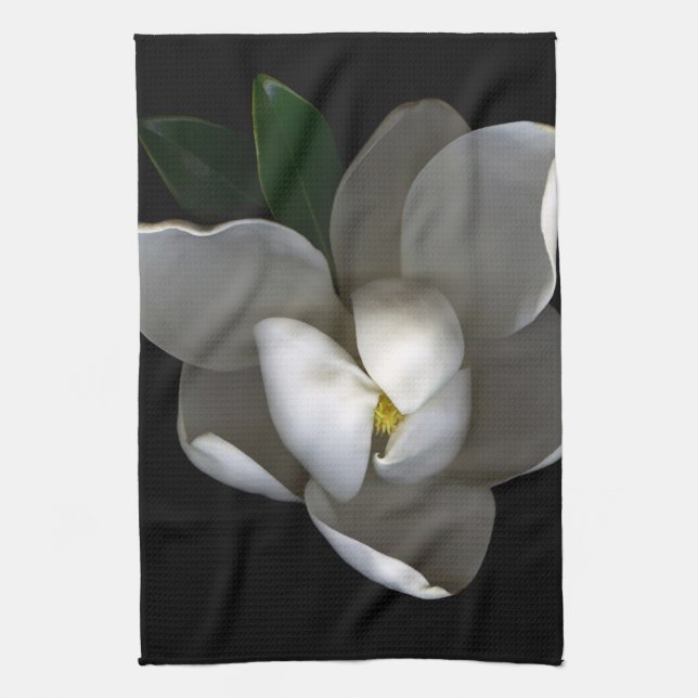Linge De Cuisine Fleurs | Fleur de Magnolia blanc unique (Vertical)