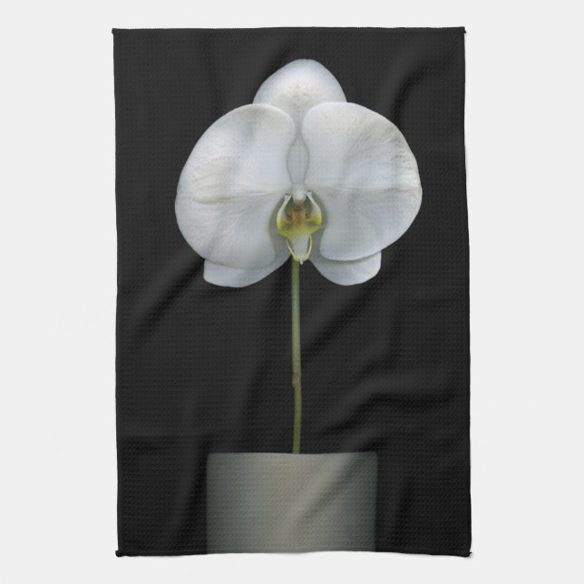 Linge De Cuisine Fleurs | Fleur d'orchidées blanches (Vertical)