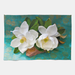 Linge De Cuisine Fleurs Fleur Magnolia