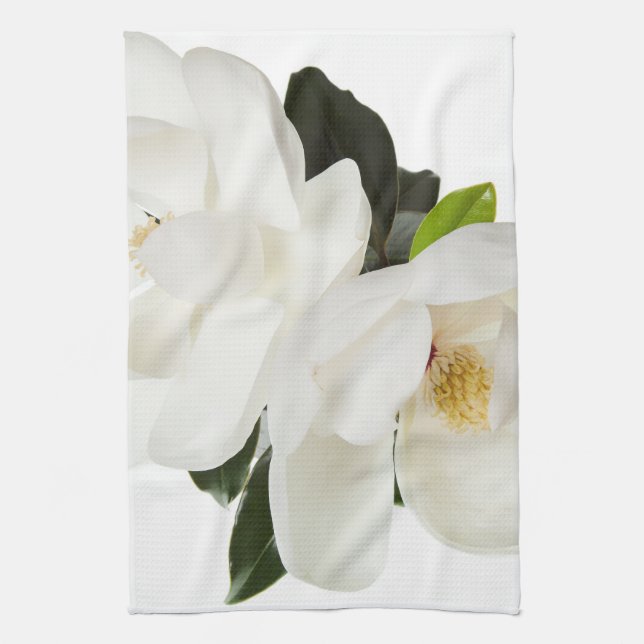 Linge De Cuisine Fleurs florales des Magnolias blancs (Vertical)