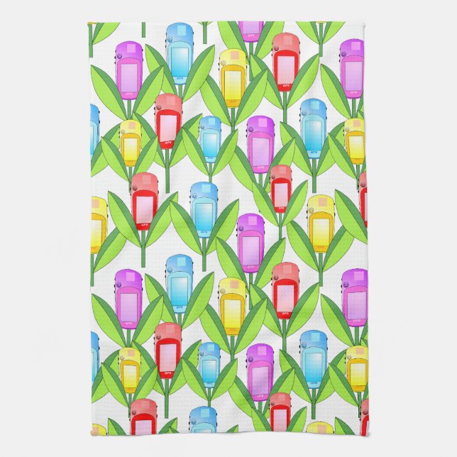Linge De Cuisine Fleurs GPS (Vertical)