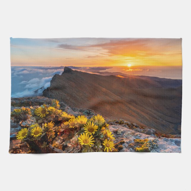 Linge De Cuisine Fleurs | Îles Canaries, Espagne (Horizontal)