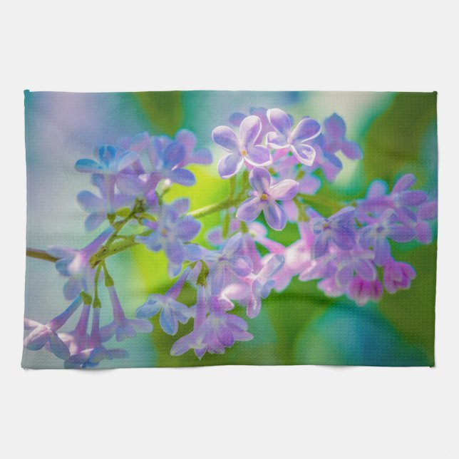 Linge De Cuisine Fleurs Lilac Violettes (Horizontal)