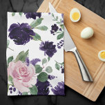 Linge De Cuisine Fleurs luxuriantes | Chimmer floral pourpre et ros<br><div class="desc">Joliment accrocheur, mais raffiné, sur le bouquet botanique bohème rustique et chic et moderne peint à la main aquarelle florale bouquet dans des violets audacieux et roses luxueux avec la végétation botanique luxuriante. De la collection "Boho Bloom", cette disposition incorpore un riche bouquet fleur sauvage bohème avec des fleurs éclatantes...</div>