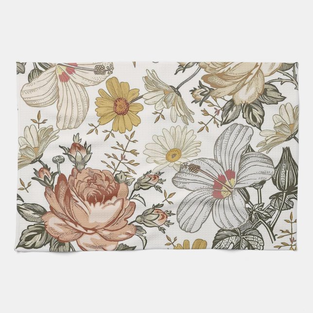 Linge De Cuisine Fleurs magnifiques (Horizontal)