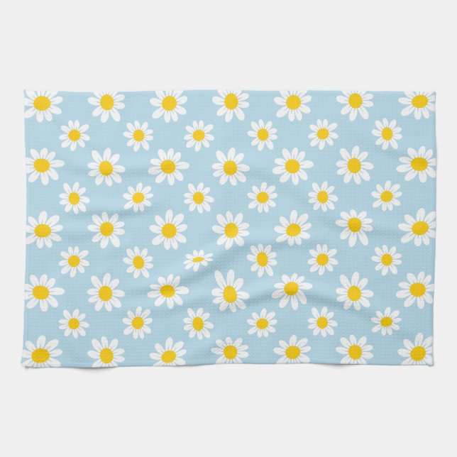 Linge De Cuisine Fleurs marguerites (Horizontal)