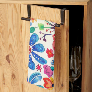 Linge De Cuisine Fleurs mexicaines colorées