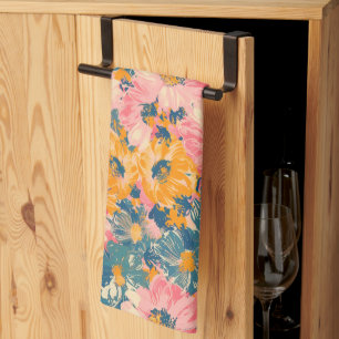 Linge De Cuisine Fleurs modernes colorées Motif floral
