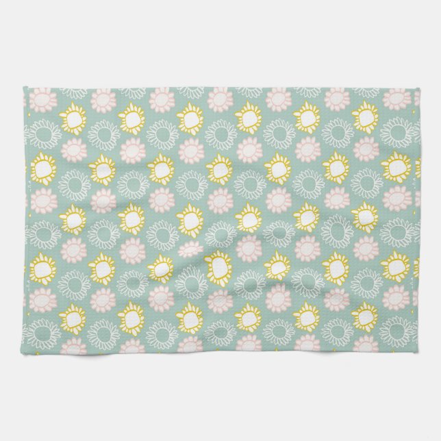 Linge De Cuisine Fleurs Modernes II (Horizontal)
