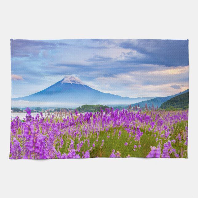 Linge De Cuisine Fleurs | Mont Fugi Japon (Horizontal)