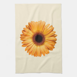Linge De Cuisine Fleurs Orange Gerbera