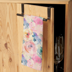 Linge De Cuisine Fleurs Pastel Abstraites colorées Motif Floral