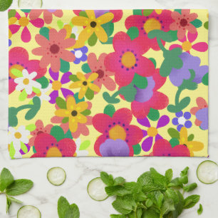Linge De Cuisine Fleurs Printanières Lumineuses Vous Customisez Plu