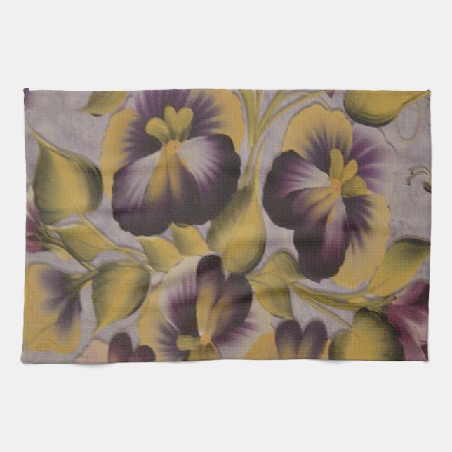 LINGE DE CUISINE FLEURS PURPLES (Horizontal)