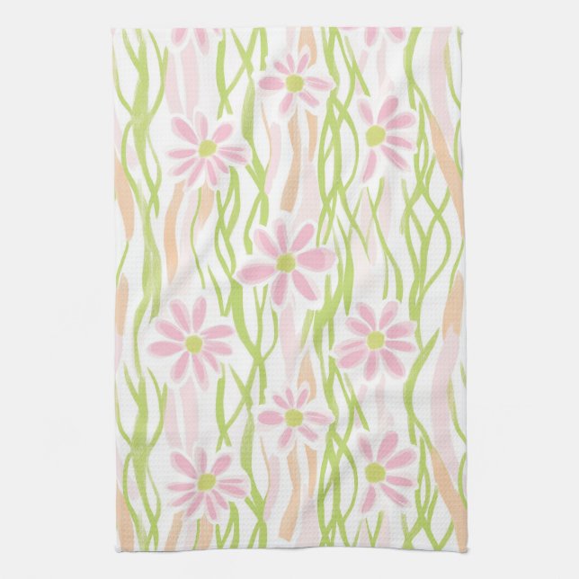 Linge De Cuisine Fleurs Rétro Pastel (8) (Vertical)