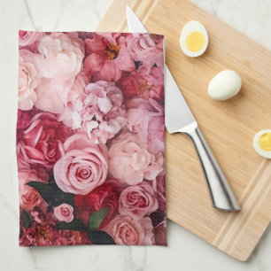Linge De Cuisine Fleurs roses roses Élégantes Fille