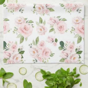 Linge De Cuisine Fleurs roses, Roses roses, Fleurs Aquarelles