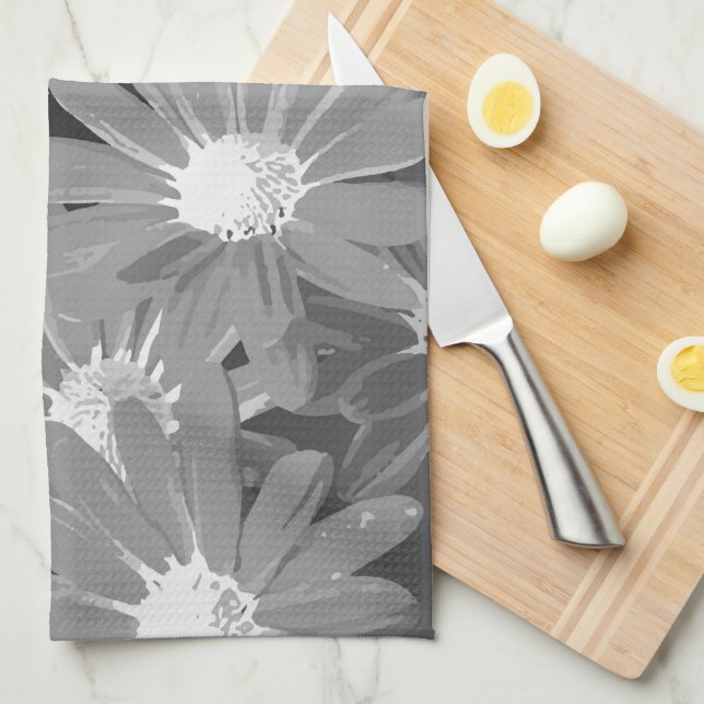 Linge De Cuisine Fleurs rouges et jaunes 2 (Quart Plié)