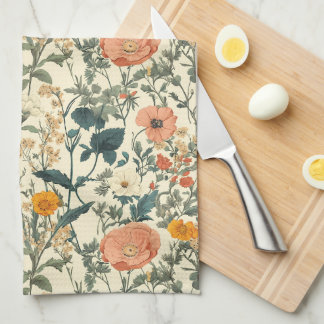 Linge De Cuisine Fleurs sauvages Floraux vintages Et Pavois