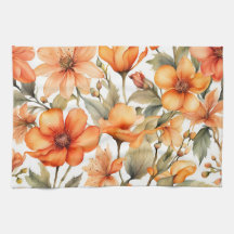 Fleurs sauvages rouges Art aquarelle 