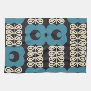 Linge De Cuisine Fleurs stylisées : Vintage moderne géométrique.