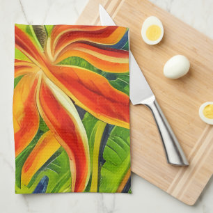 Linge De Cuisine Fleurs tropicales un