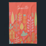 Linge De Cuisine Fleurs Tropicales Vibrantes Cute Personnalisées<br><div class="desc">Cute Vibrant Fleurs Tropicales Personnalisé Serviette de cuisine</div>