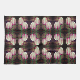 Linge De Cuisine Fleurs Tulipes Roses Avec Motif Raindrops