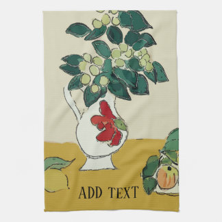 Linge De Cuisine Fleurs, Vase blanc, après Matisse