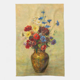 Linge De Cuisine Fleurs vintages dans un vase (1910) par Odilon Red