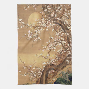 Linge De Cuisine Fleurs vintages de prunes japonaises au clair de l