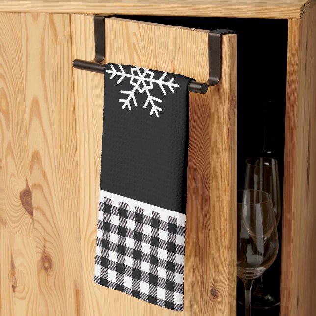 Linge De Cuisine Flocon de neige à carreaux de Buffalo (Pliage en tiers)