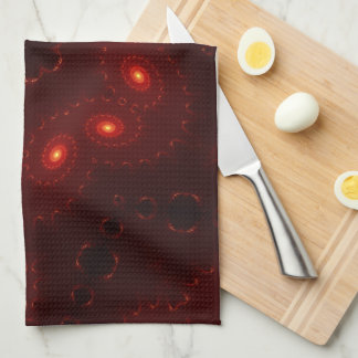 Linge De Cuisine Flocon de neige rouge foncé en Bourgogne gothique