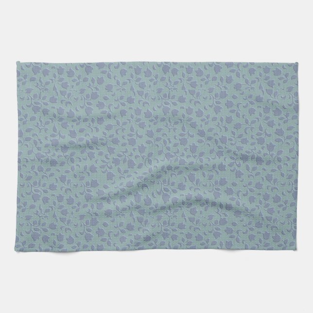 Linge De Cuisine Floral bleu (Horizontal)